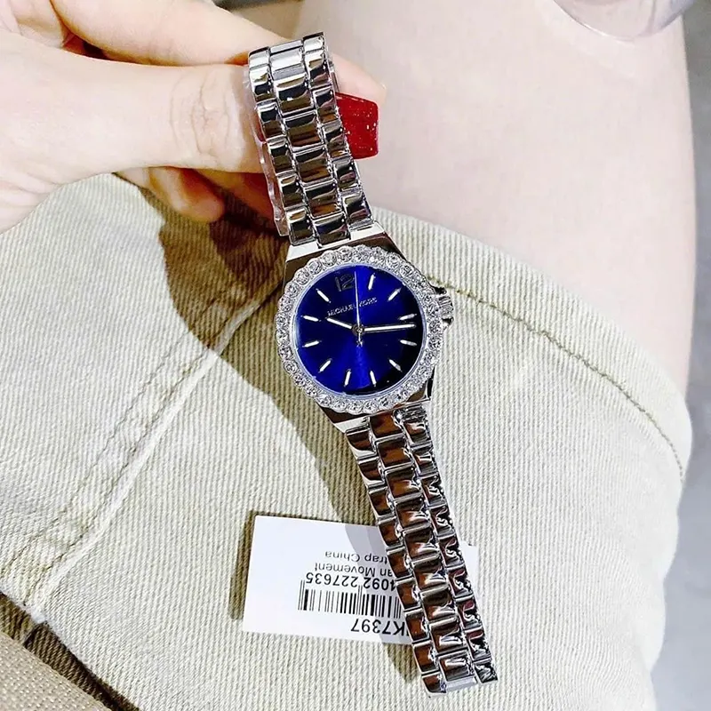 Michael Kors Mini Lennox Blue DIal Dress Ladies Watch- MK7397